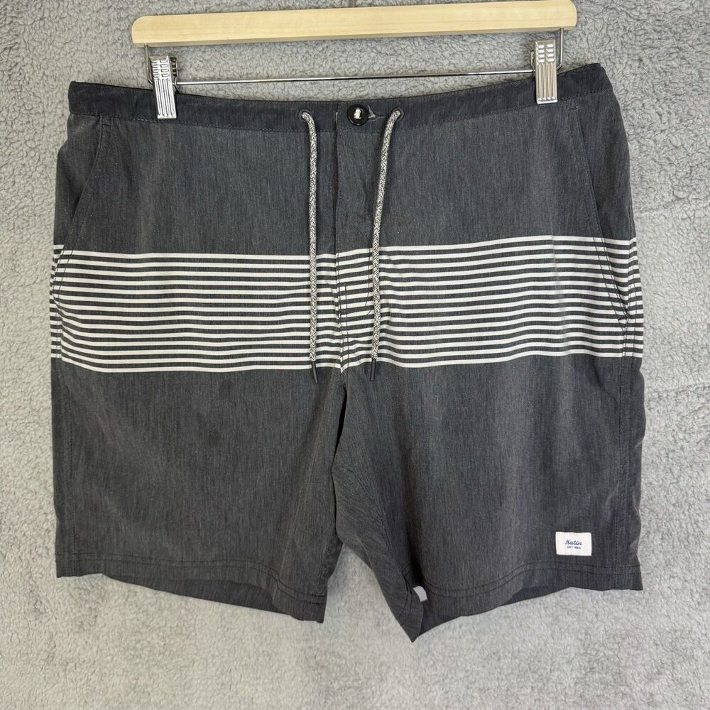 Katin Boardshorts Mens 34 Grey Surf Swim Beach Trunks Pockets